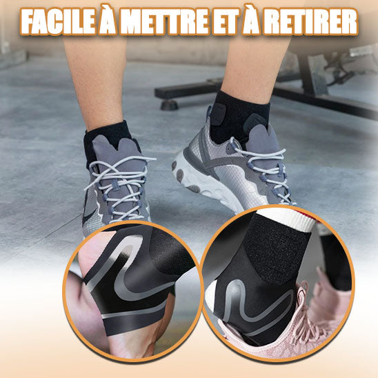 Enfilage facile de la chevillère de sport - confort et simplicité