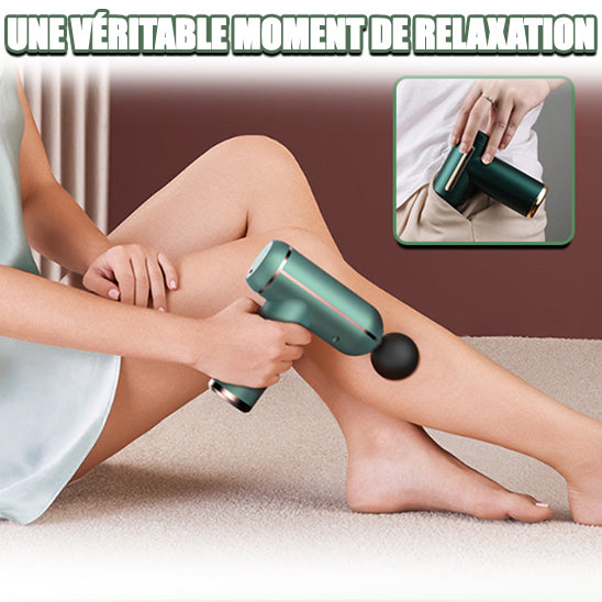 Récupération musculaire des jambes avec le pistolet de massage