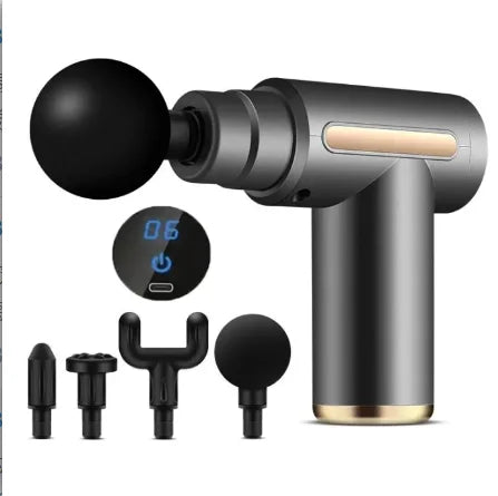 Pistolet de massage gris avec accessoires