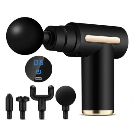 Pistolet de massage noir avec accessoires