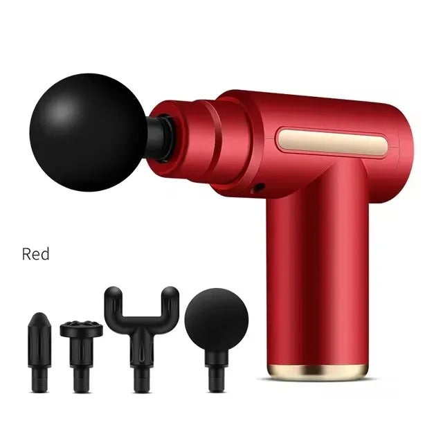 Pistolet de massage rouge avec accessoires