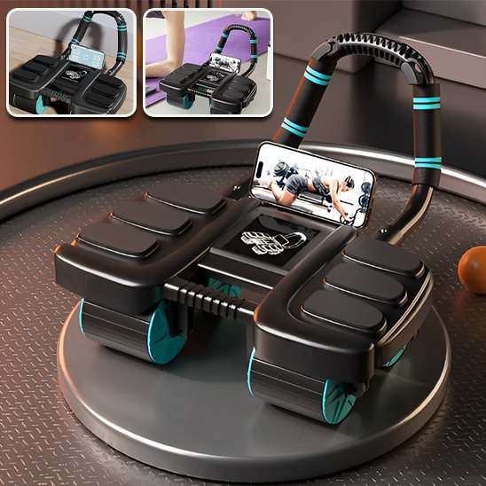 Roue abdominale avec téléphone pour regarder une vidéo