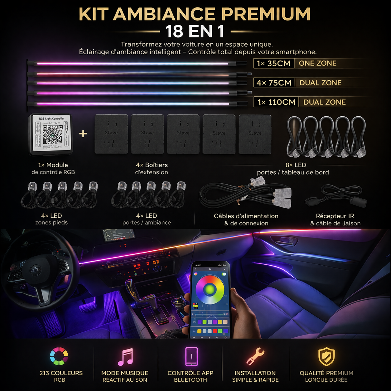 Éclairage d’Ambiance LED | AuraDrive™