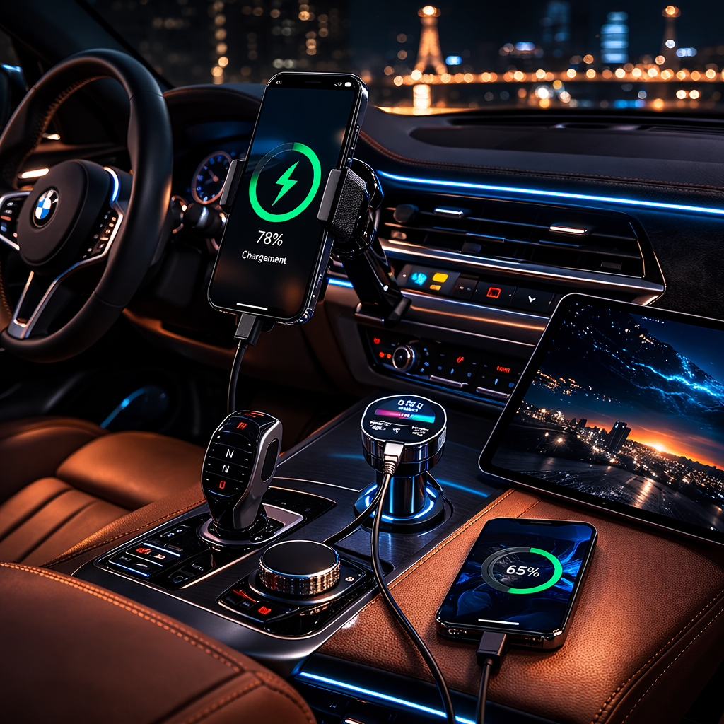 Chargeur voiture rapide multi-ports | VoltDrive™