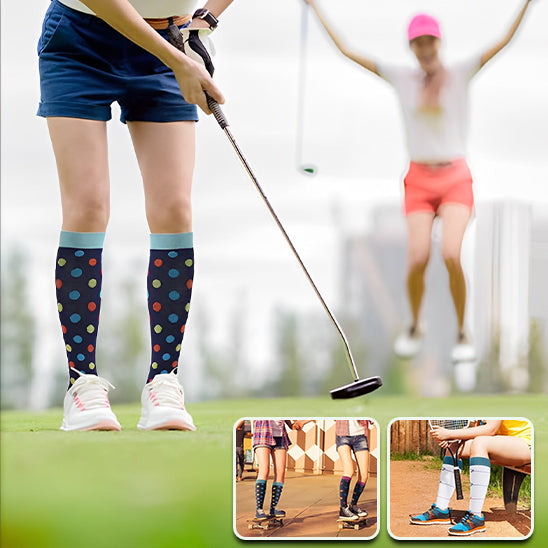 Chaussettes de compression à pois