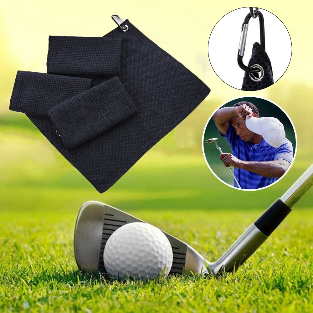 Lot de serviettes de golf en microfibre noire 40 × 40 cm