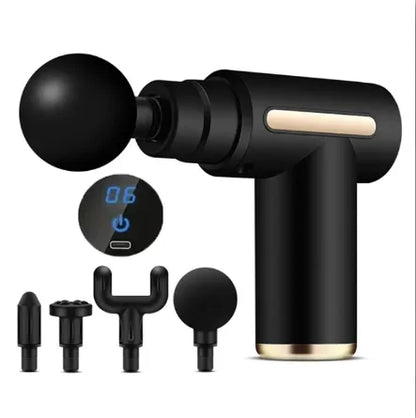 Pistolet de massage noir avec accessoires